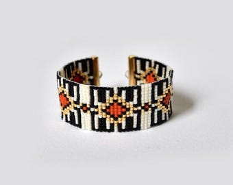 Geometric Pattern, Art Deco Pattern Jewellry, Bead Loom Pattern, Loom Bracelet Pattern, Bead Loom Bracelet, Bead loom pattern, Miyuki