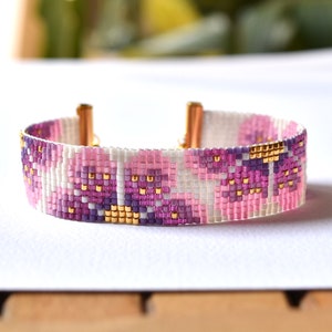 Bead loom pattern, bead loom bracelet, loom bracelet pattern, bead loom bracelet pattern, flower loom pattern, flower bracelet, floral loom image 7