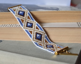 Patrón de telar de cuentas - Pulsera de telar - Descarga instantánea en PDF - Patrón digital - Pulsera de telar de cuentas - Patrón geométrico - Pulsera de cuentas