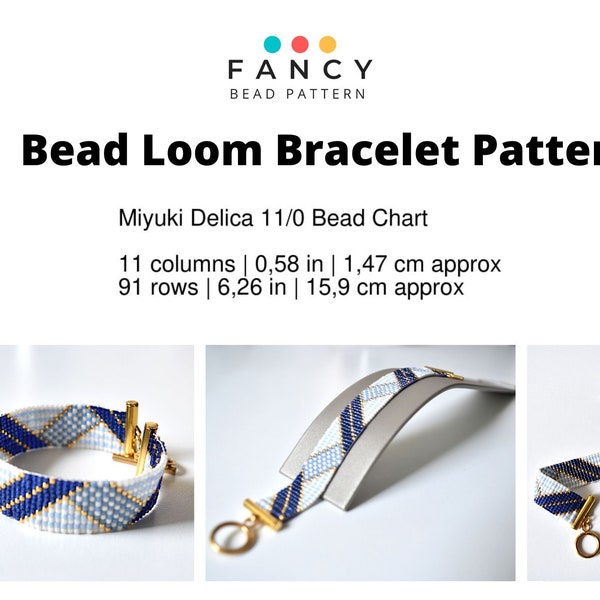 Loom Bracelet Pattern, Art Deco Loom Bead Pattern, Bead Loom Bracelet Pattern, Loom Beading Pattern, Minimalist Loom Pattern