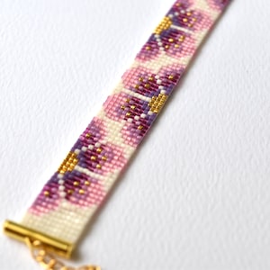 Bead loom pattern, bead loom bracelet, loom bracelet pattern, bead loom bracelet pattern, flower loom pattern, flower bracelet, floral loom image 3