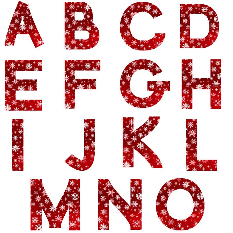 Snowflake Alphabet, Snowflake Letters, Snowflake PNG, Xmas Alphabet