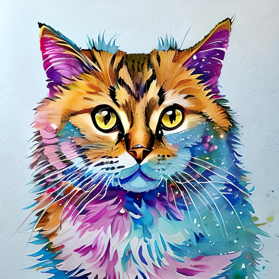 Cat Wall Art, Cat Nursery Wall Art, Cat Watercolor, Cat Watercolor Wall