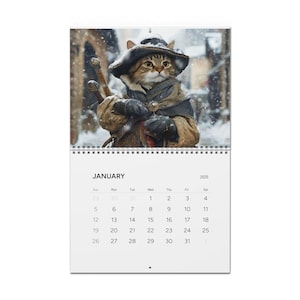 Medieval Cats Wall Calendar 2025, Medieval Calendar, Animal Lovers Gift, Cat Lover Gift