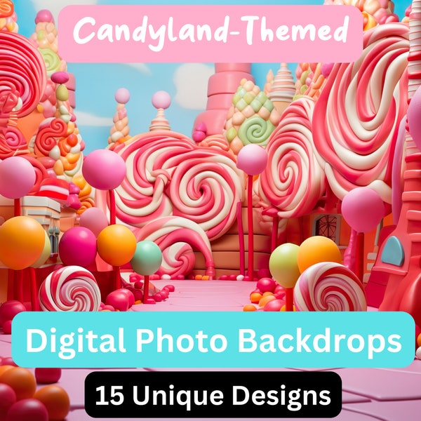 Candyland Style Digital Photo Backdrops, Digital photo backgrounds