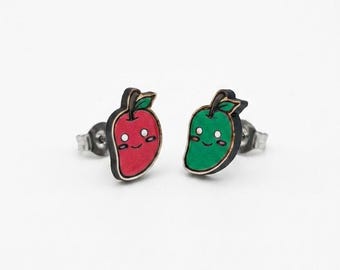 Spicy & Cute Chilli Pepper Stud Earrings | Handmade Kawaii Jewelry