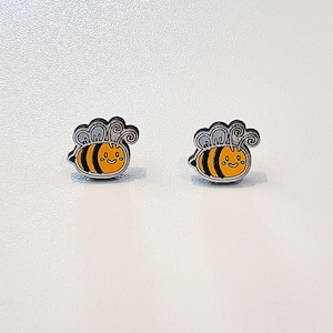 Pendientes de abejorro – Bonitas joyas de abeja – Pendientes inspirados en la naturaleza – Regalo de insecto hecho a mano – Accesorio original para ella