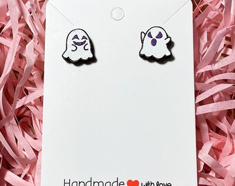 Leuke houten gotische spookoorbellen, halloween-oorbellen, spookachtige horror alternatieve sieraden voor haar