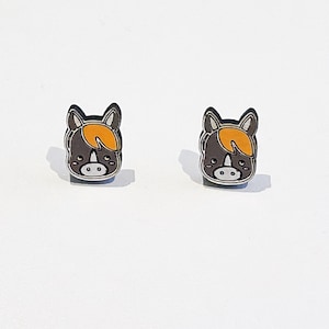 Horse stud earrings – Cute animal jewellery – Handmade equestrian gift – Pony lover earrings – Quirky country accessories for her