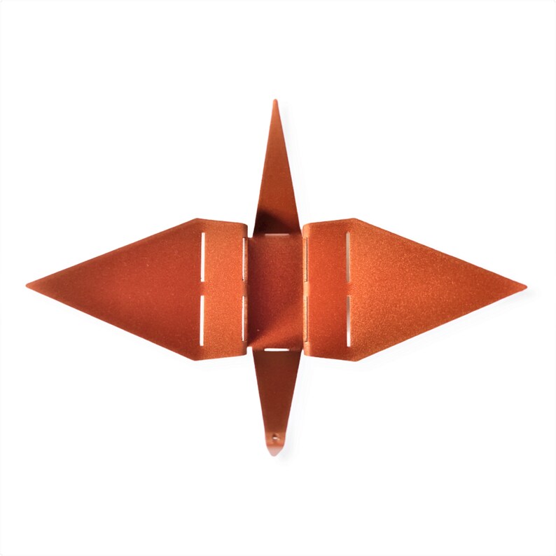 Modern Metal Origami Crane Rose Gold Artwork Sculpture Etsy UK