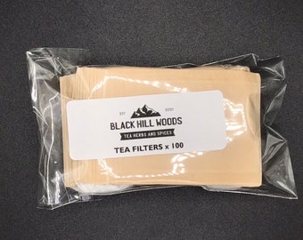 100 Tea Filters/Bags - Biodegradable and Compostable - 5 cm x 7 cm (1.96" x 2.75")...