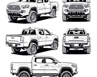 Toyota Tacoma SVG, PNG 5 różnych widoków projektu