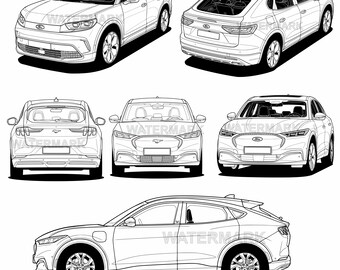 Ford Capri 2024, SVG, PNG 6 different view design