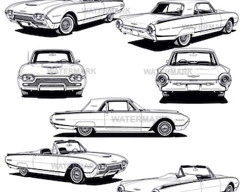 1961 Ford Thunderbird SVG, PNG 7 different design view