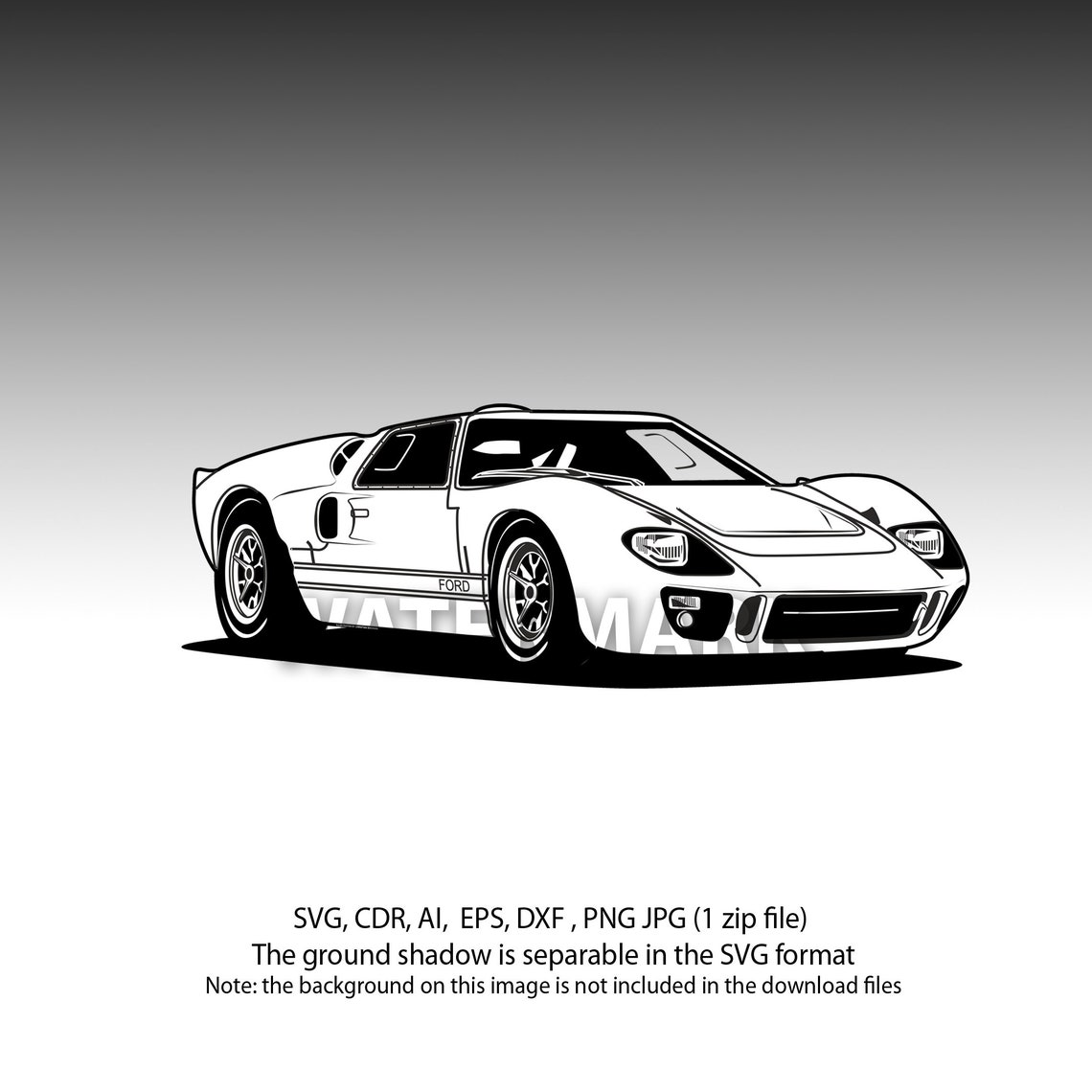 Ford GT 40 Svg,cdr,ai,dxf,eps,png,jpg - Etsy