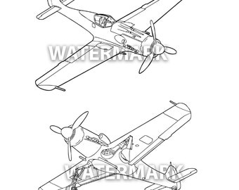 Fuke wulf 190 aircraft plane svg, eps, ai, dxf, ai, png, jpg
