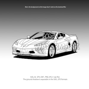 Chevrolet Corvette C8 svg,ai,dxf,eps,png,jpg