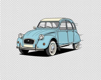 2cv Citroen Cartoon Style Pop Art SVG, PNG - Etsy