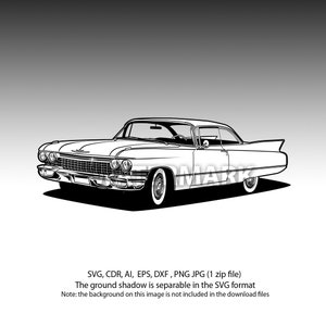Cadillac coupé Deville svg, cdr, ai, dxf, eps, png, jpg