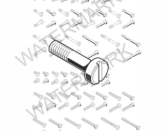 Vector clipart Slotted cheese head screw  svg, dxf, eps,  png, ai