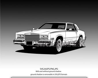 キャデラック エルドラド ビアリッツ 1985 svg、ai、dxf、eps、png