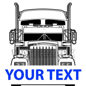 Semitrailer Kenworth framifrån med text att lägga till svg, png