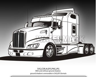 Semi truck Kenworth T 660 svg,ai,eps,png,jpg