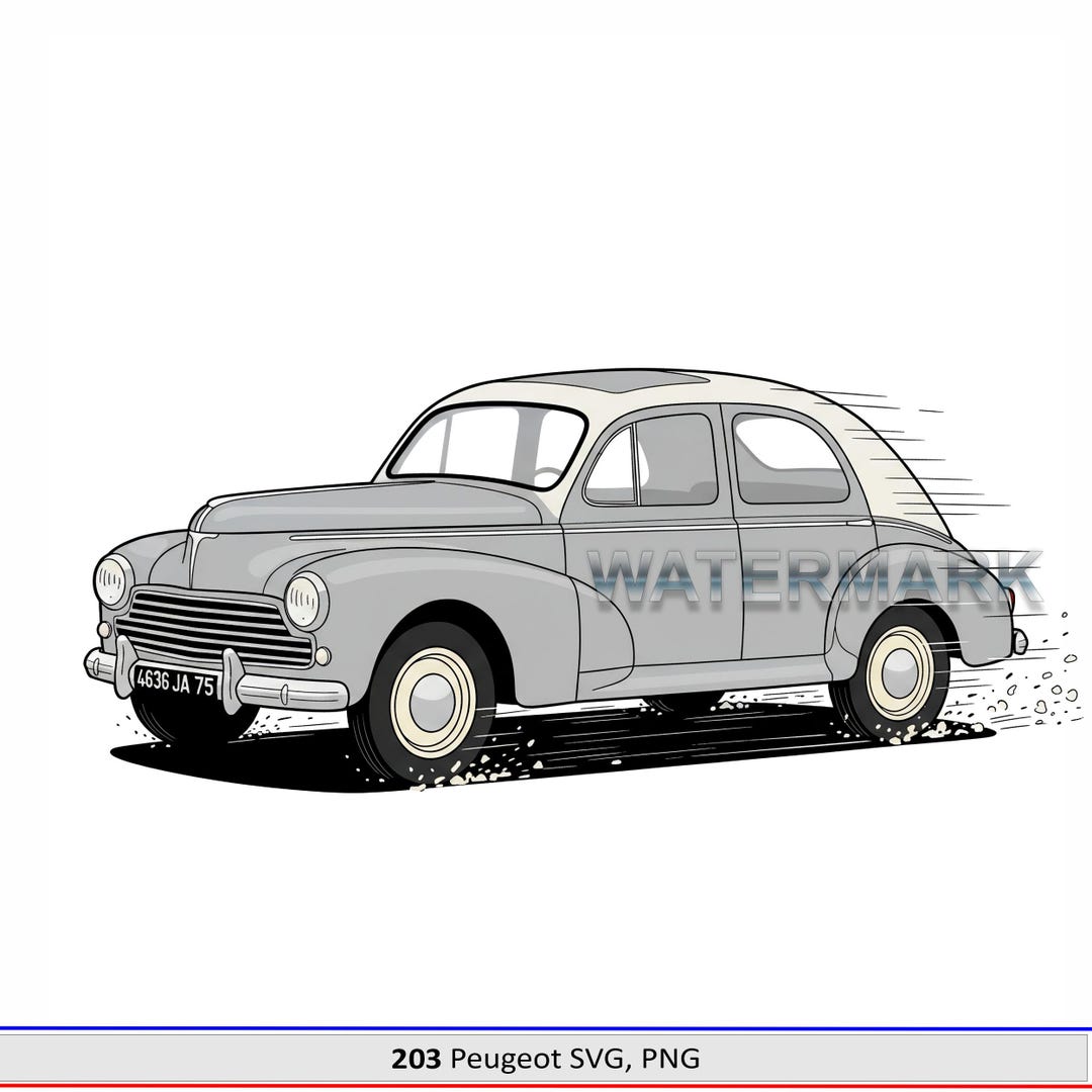 203 Peugeot Cartoon Style Pop Art SVG, PNG - Etsy Israel