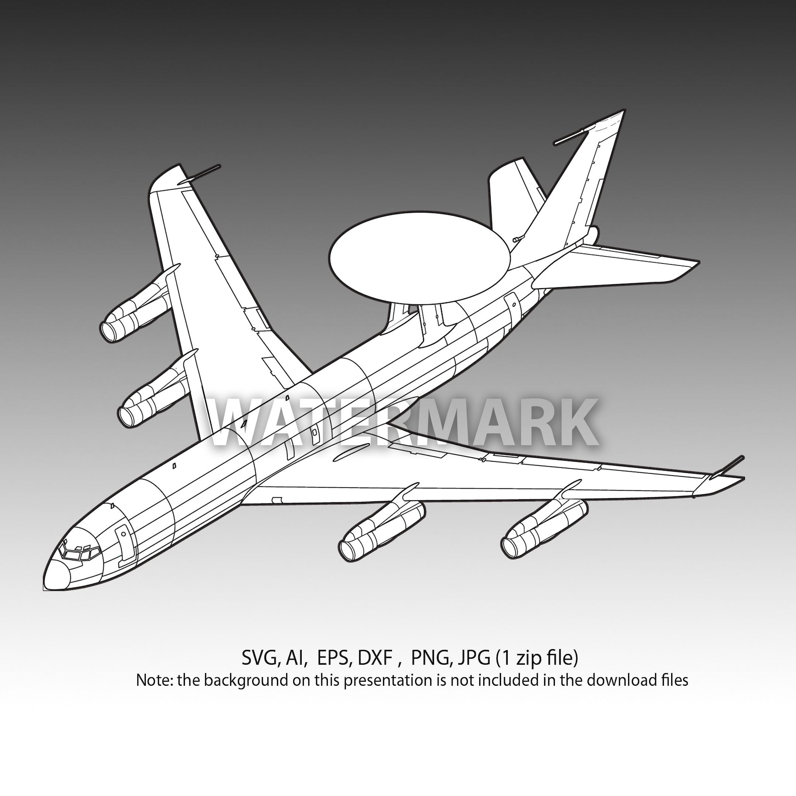 Awacs Svg, Eps, Ai, Dxf, Png, Jpg - Etsy