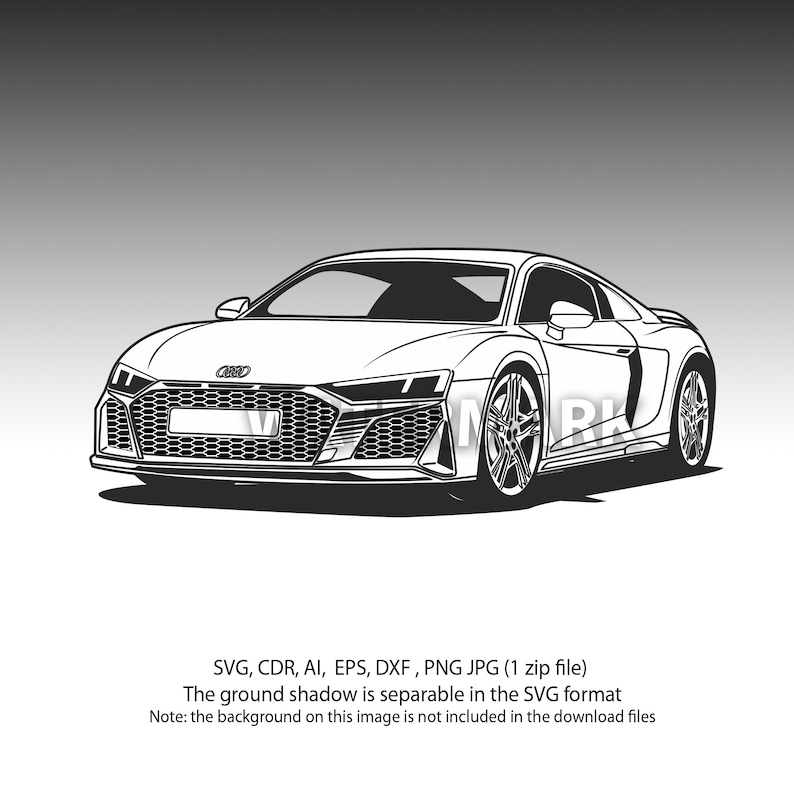 Audi R8 Svg, Cdr, Eps, Ai, Png, Jpg - Etsy