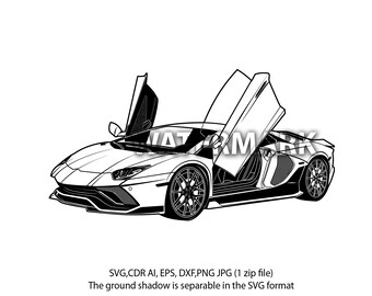 ランボルギーニ アヴェンタドール オープンドア svg、cdr、ai、dxf