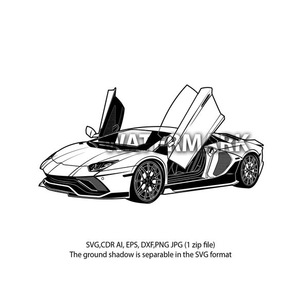 ランボルギーニ アヴェンタドール オープンドア svg、cdr、ai、dxf