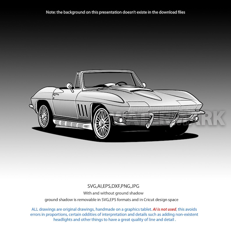 Chevrolet Corvette 1963-1967 Convertible Svg,cdr,ai,dxf,eps,png,jpg - Etsy