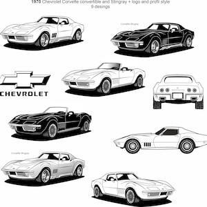 Chevrolet Corvette and Stingray SVG, PNG 9 design of 1970