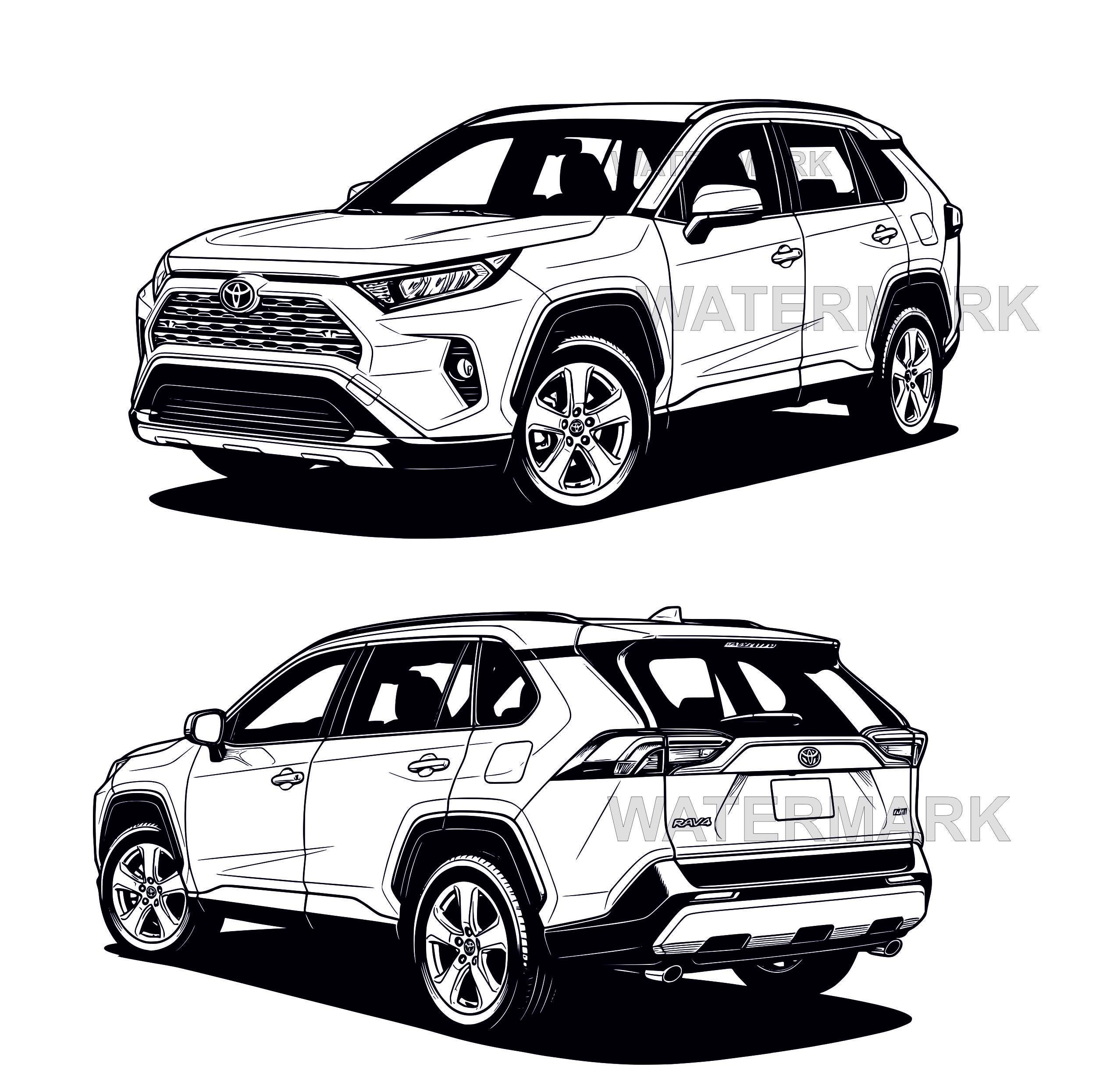Toyota RAV4, SVG, PNG 6 Different Design View - Etsy