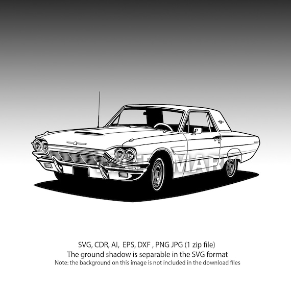 フォード サンダーバード 1965 svg、cdr、ai、dxf、eps、png、jpg