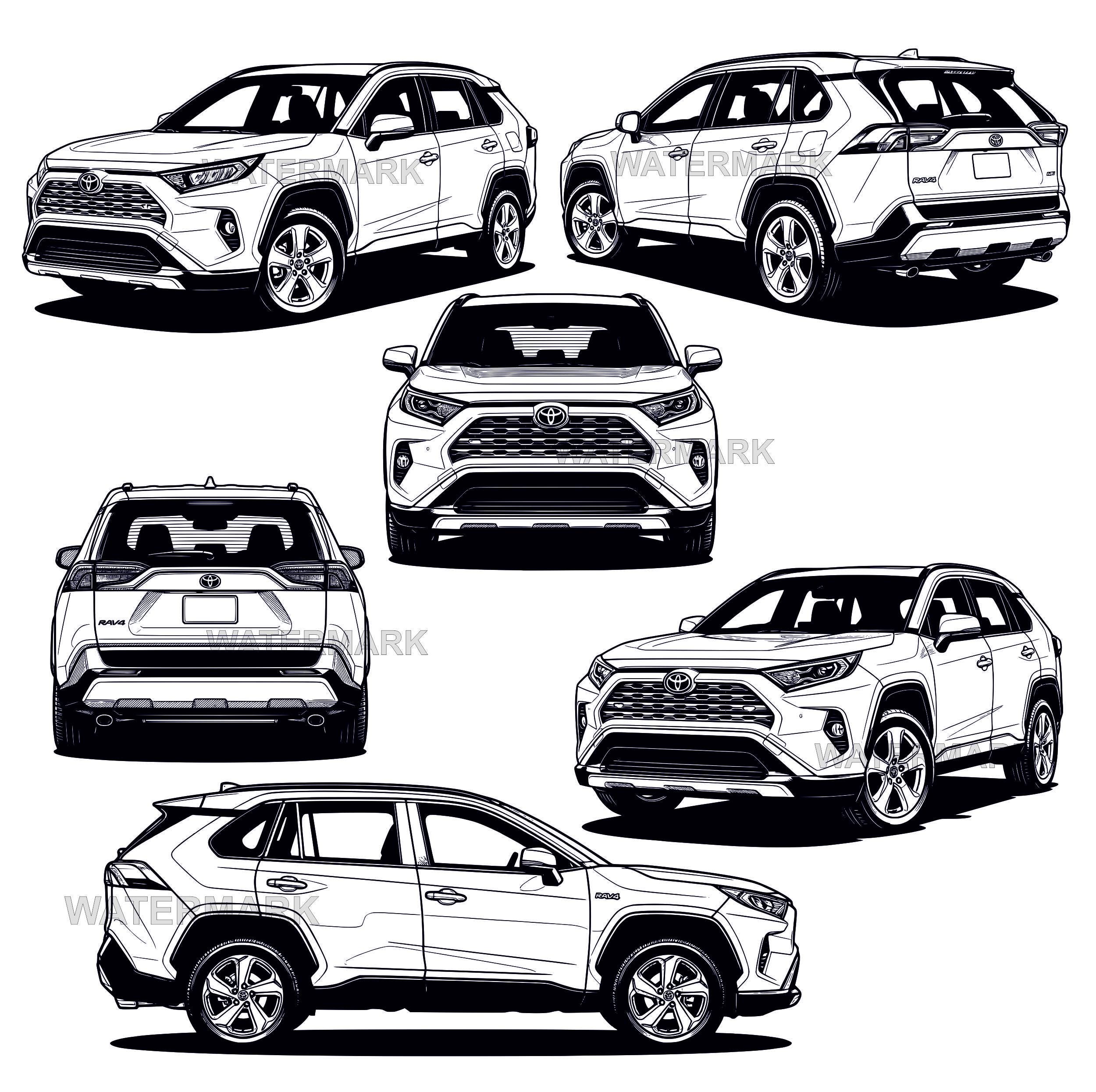 Toyota RAV4, SVG, PNG 6 Different Design View - Etsy
