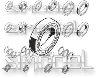 Ball bearing vector clipart svg, dxf, eps,  png, ai