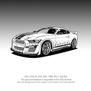 Ford Mustang GT 500 Shelby 2022 svg,cdr,ai,dxf,eps,png,jpg