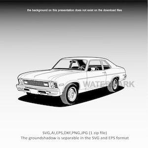 Chevrolet Nova 1977 svg, ai, dxf, eps, png, jpg