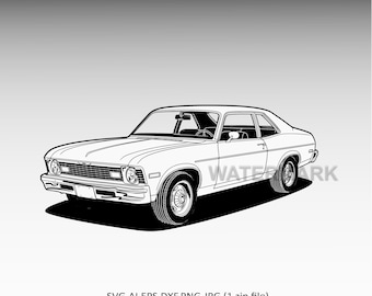 Chevrolet Nova 1977 svg,ai,dxf,eps,png,jpg