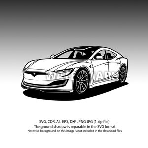 テスラ モデル S 2022 svg、cdr、eps、ai、png、jpg