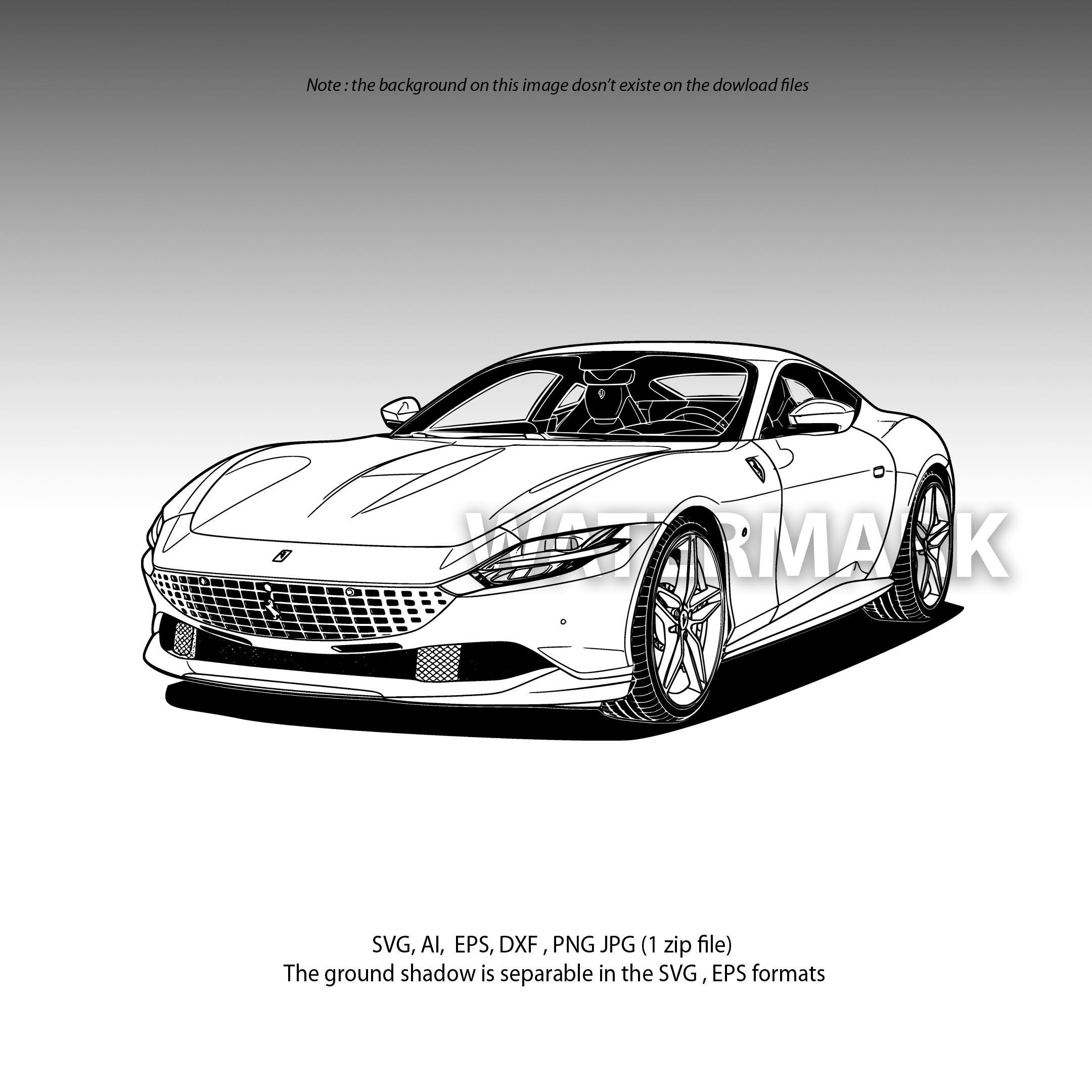「ローマのフェラーリ」オリジナル・プリント フェラーリ ローマ svg、ai、dxf、eps、png、jpg - Etsy 日本