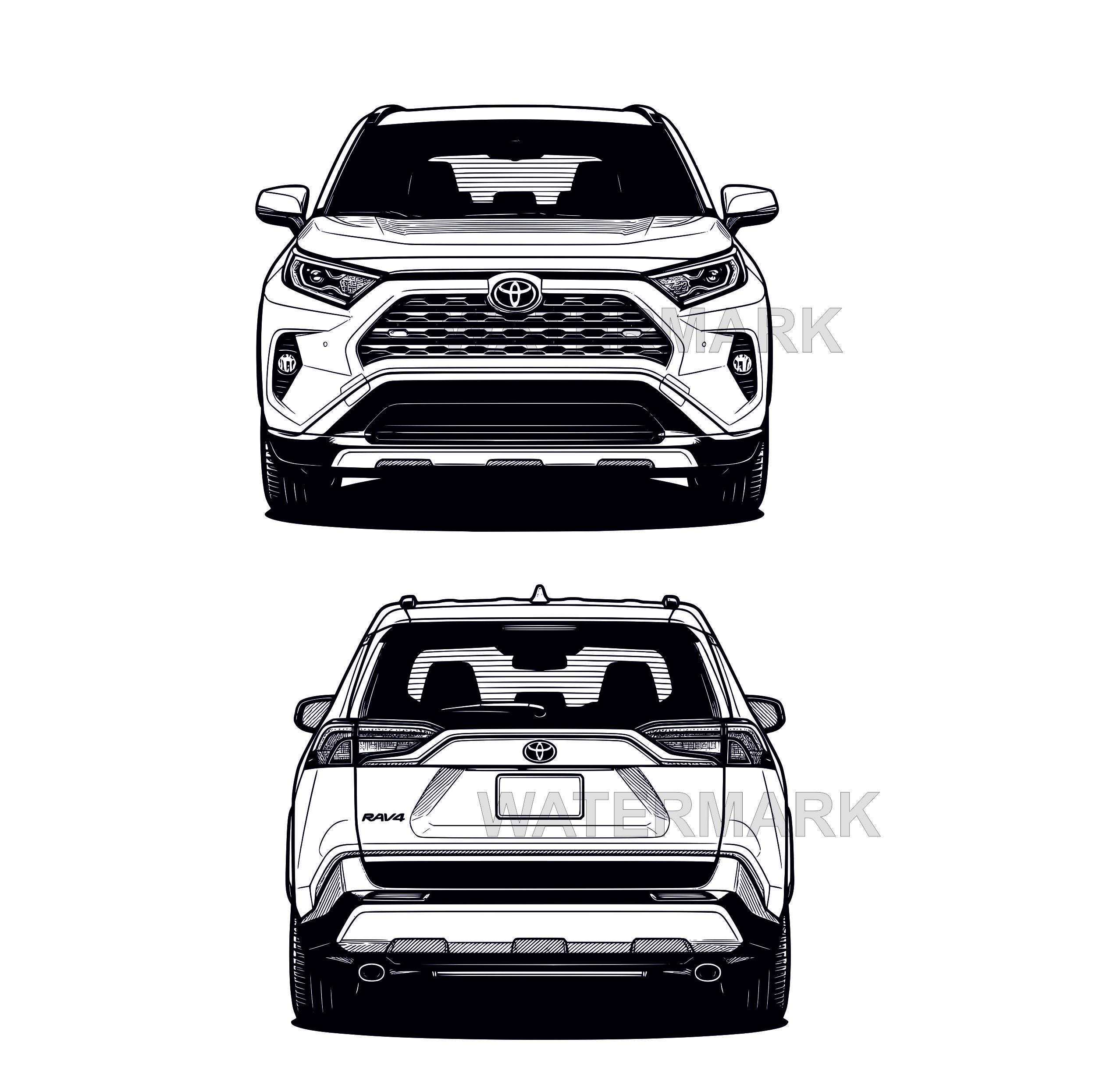 Toyota RAV4, SVG, PNG 6 Different Design View - Etsy