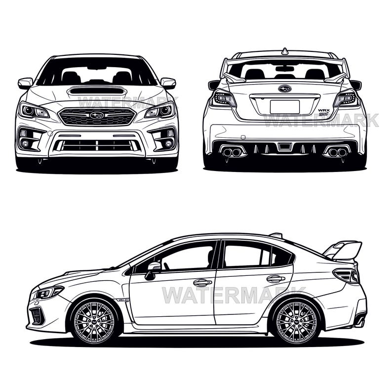 Wrx Engine Svg Subaru WRX Sti SVG,PNG, 5 Different Angle View Designs - Etsy