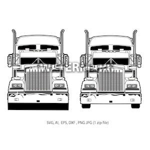 Semi truck Kenworth front view svg,ai,eps,png,jpg