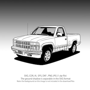 Chevrolet Silverado 1990 svg,cdr,ai,dxf,eps,png,jpg