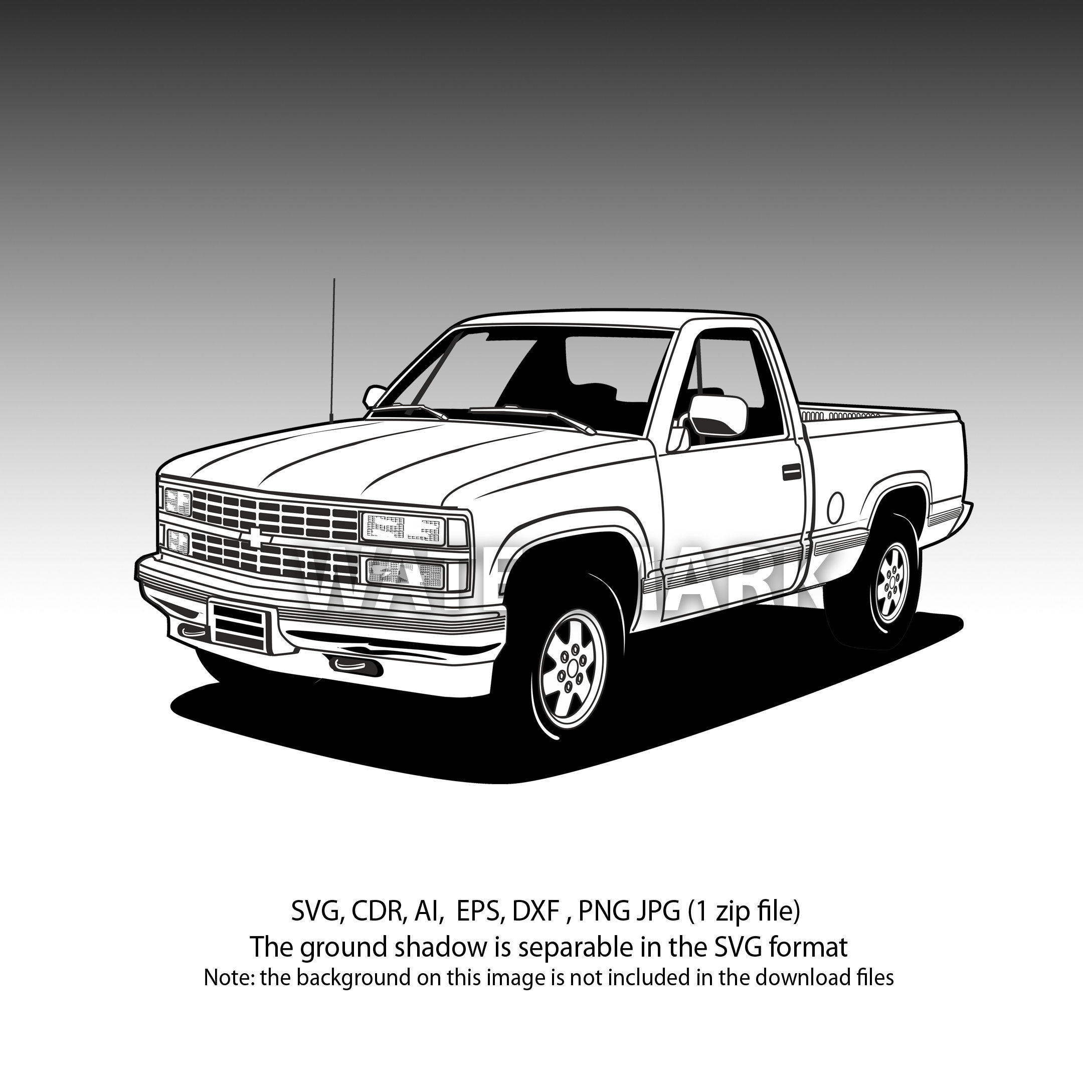 Chevrolet Silverado 1990 Svg,cdr,ai,dxf,eps,png,jpg - Etsy