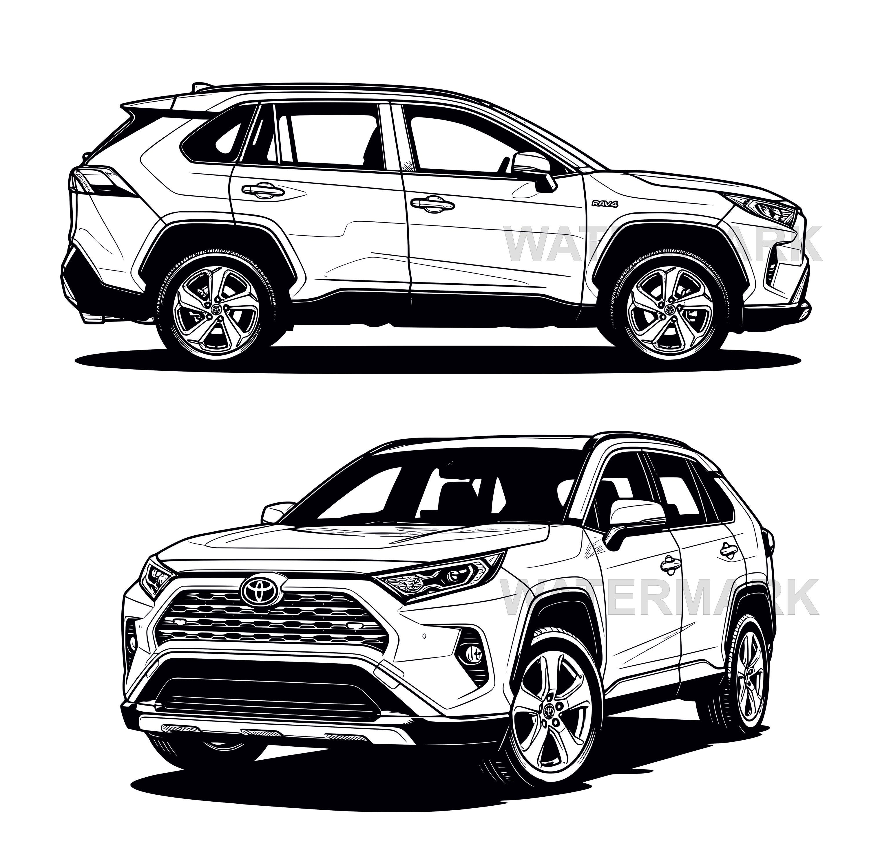 Toyota RAV4, SVG, PNG 6 Different Design View - Etsy