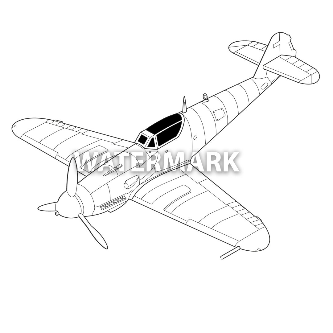 Messerschmitt Bf 109 Aircraft Plane Svg, Eps, Ai, Dxf, Ai, Png